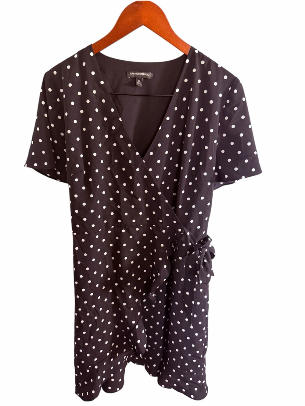 Banana Republic Brown Polka Dot Wrap Dress - Picture 2 of 10
